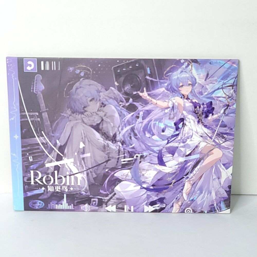 Robin Singing Purple Waifu Card Anime Girl Wall Art Oversized Board A5